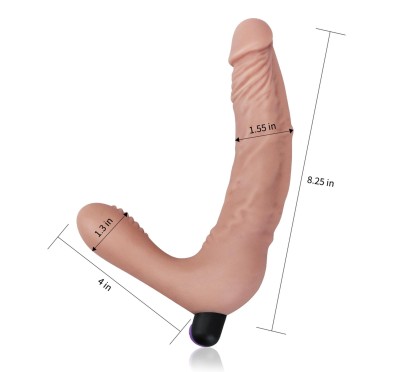 Podwójne dildo z wypustkami strap-on realistyczny